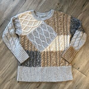 🔥SALE - any 4/$20.  Mayoral Cable Knit Colour Block Girls Sweater